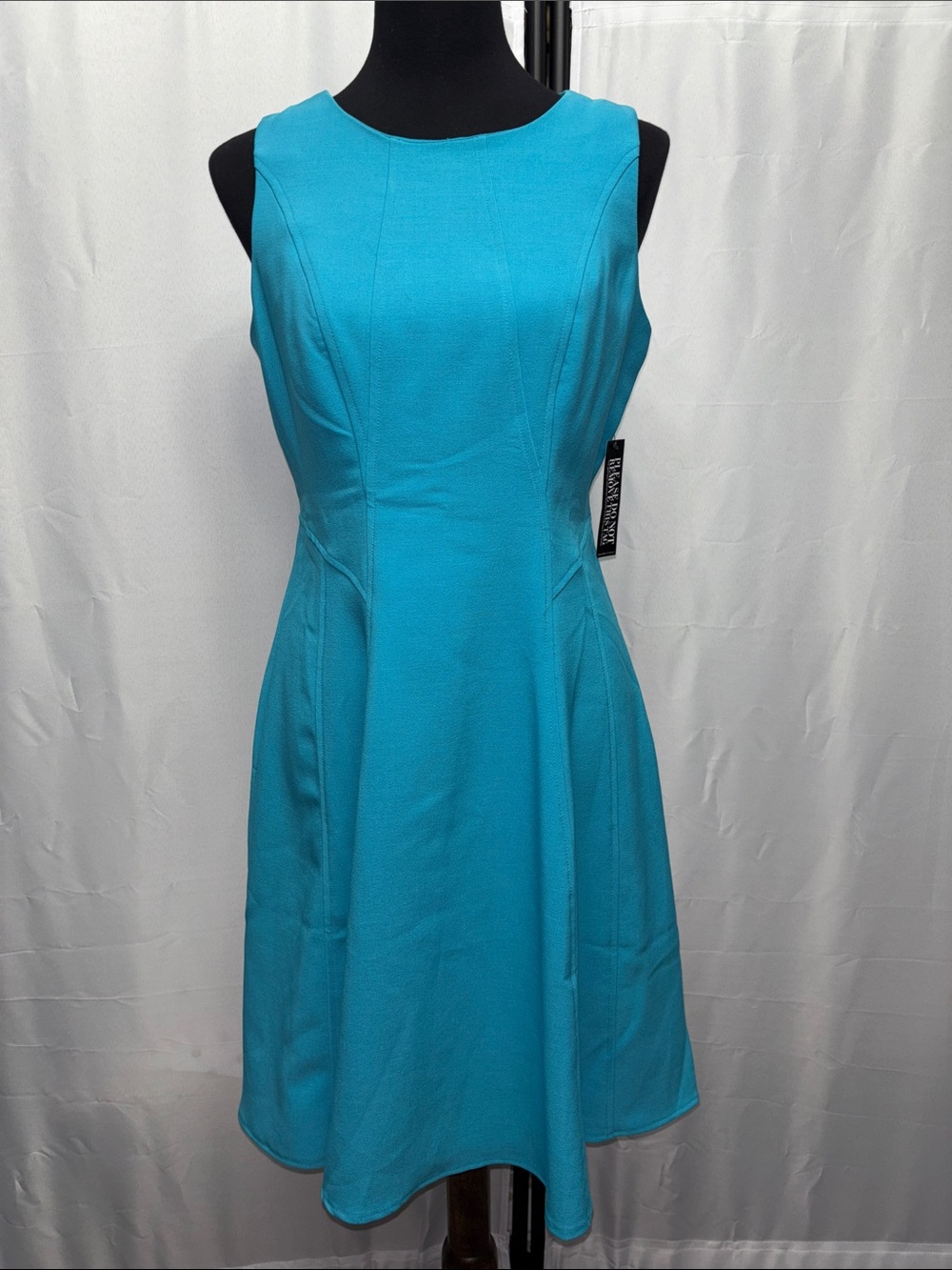 New York & Company Teal Sleeveless Fit-and-Flare Dress Size 6